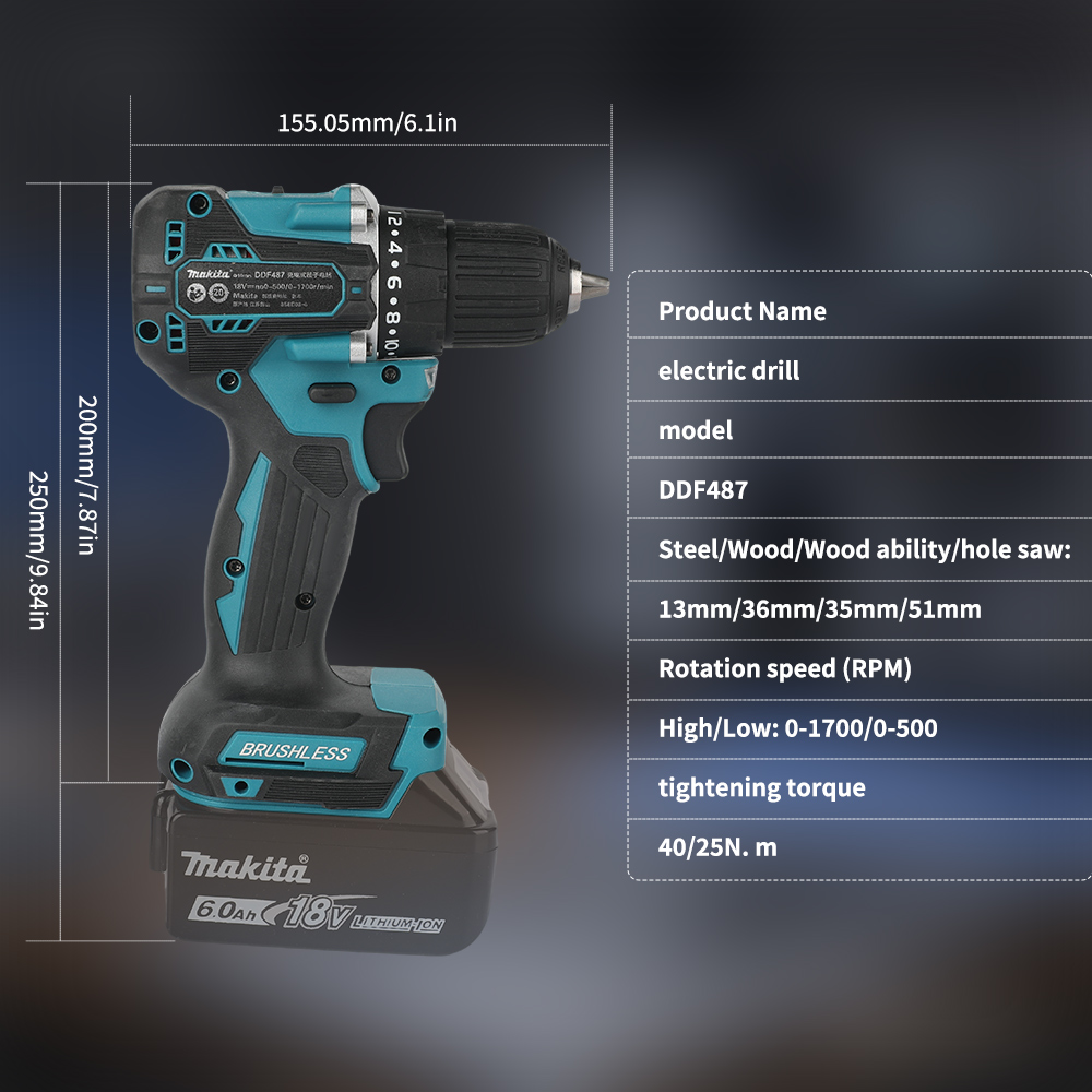 18V Brushless Cordless Drill 4 - Power Tools Brand 评论和价格
