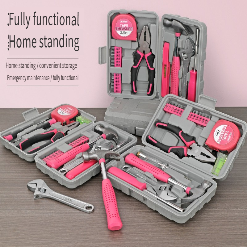 13PCs Pink DIY Tool Kit with E - Power Tools Pink 评论和价格