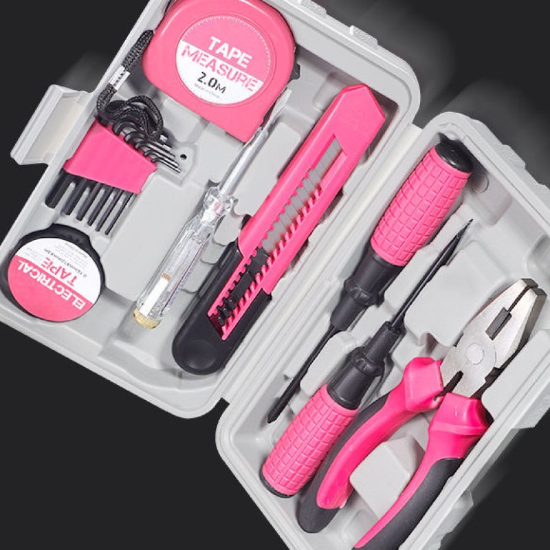 13PCs Pink DIY Tool Kit with E - Power Tools Pink 评论和价格
