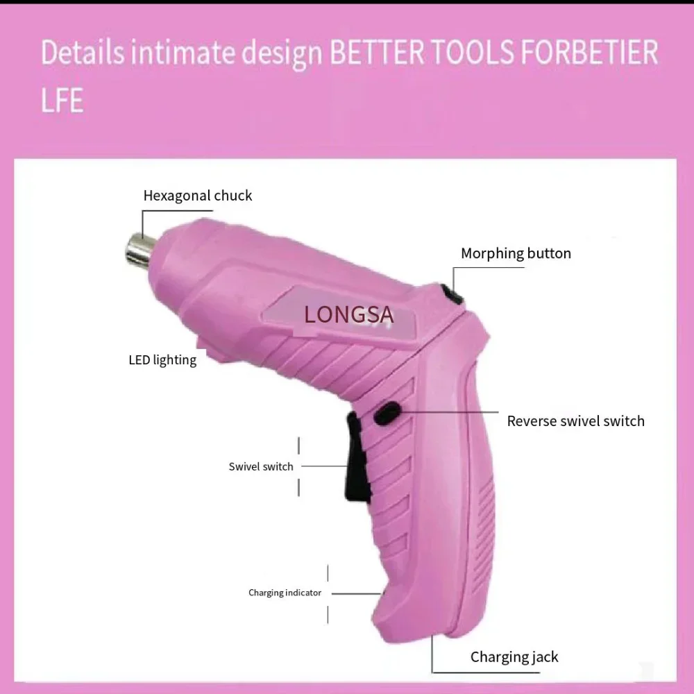 New Full Pink Electric Screwdr - Power Tools Pink 评论和价格